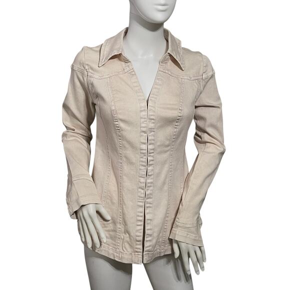 Free People Kenny Slim Women's Denim Light Purple Wash Stretch Top Size XS NEW - Picture 3 of 8